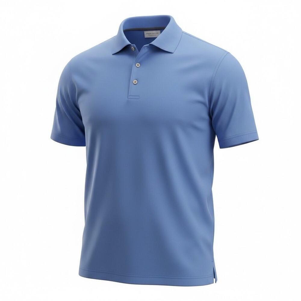 Peter Millar Mens Light Blue Short Sleeve Polo Shirt Size M NWOT